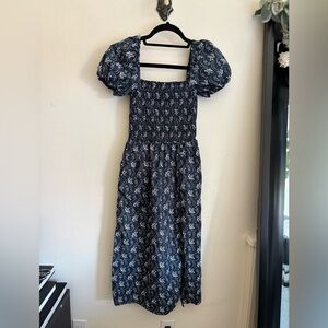 Blue and white floral sundress